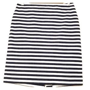 Talbots Navy & White Cotton Skirt Size: 6
